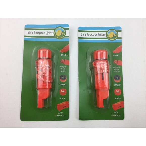 Emergency Camp Whistle Gadget Compass Matches Holder Firestarter Mirror - Picture 1 of 8